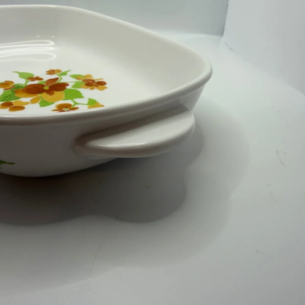 Noritake Progression Happy Days 9069 Casserole Dish Vintage Floral‎ Baking Pan